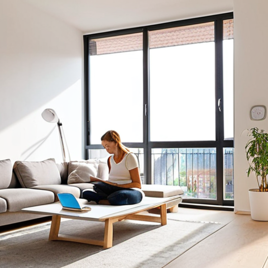 **

Prompt: "A bright, modern German apartment interior. Focus on a sleek, minimalist air purifier with glowing digital display showing air quality metrics (PM2.5, CO2). A young, healthy-looking family (parents and a child) are relaxing comfortably - the child is playing, the parents are reading. Large windows let in natural light. Soft, diffused lighting. Emphasize the feeling of well-being and clean air. The air purifier should be a central element, but not overly dominant. Style: Modern, clean, slightly futuristic, photo-realistic."

**