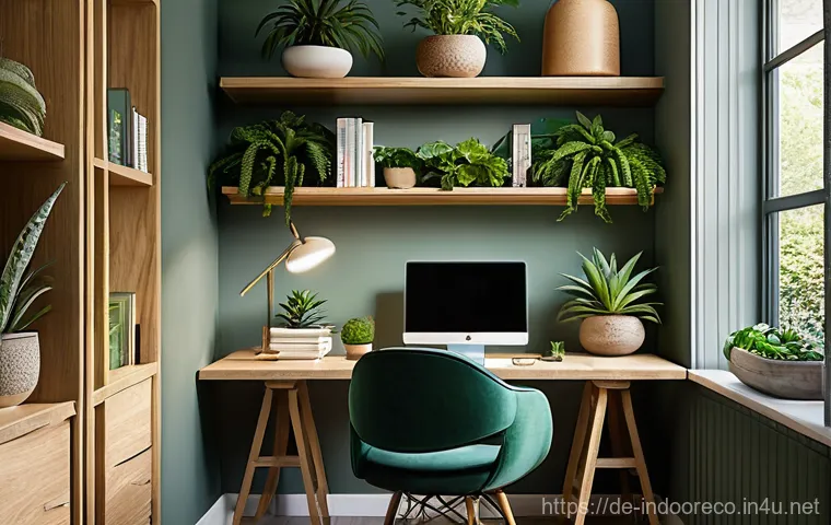 자연 환경을 구현하는 실내 - "A serene and inviting living room meticulously designed with biophilic principles. Large, expansive...