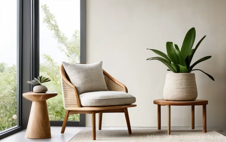 자연 환경을 구현하는 실내 - "An inspiring and tranquil home office space where biophilic design is seamlessly integrated to enha...