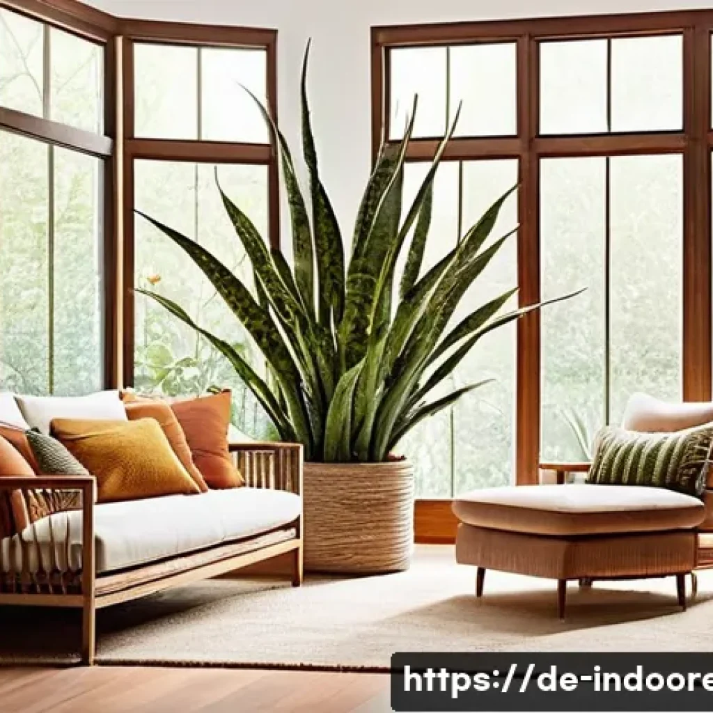 공간의 자연적 요소와 스트레스 - **Prompt 1: Cozy, Sunlit Living Room with Earth Tones and Lush Greenery**
    "A bright and inviting...