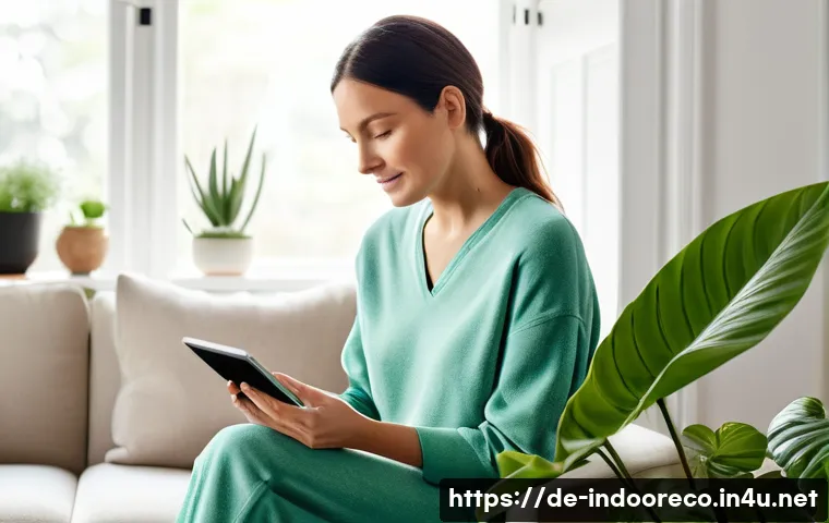 인공지능 AI 과 실내 생태계 관리 - **"The Green Revolution in the Living Room: Smart Plant Care"**
    A bright, modern living room wit...