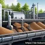 Home 22 바이오필터의 활용 - A detailed cross-sectional illustration of an industrial biofilter system in operation within a Germ...