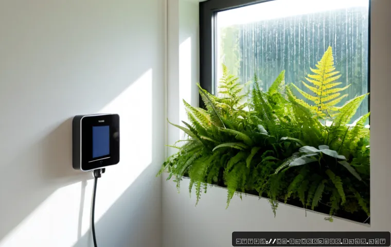 Home 17 에너지 효율을 고려한 실내 생태계 설계 - Photorealistic energy-efficient indoor ecosystem in a modern German apartment, compact living wall w...